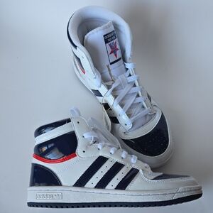 Adidas Women Top Ten RB High Top Sneakers White And Blue Size 8 NWT